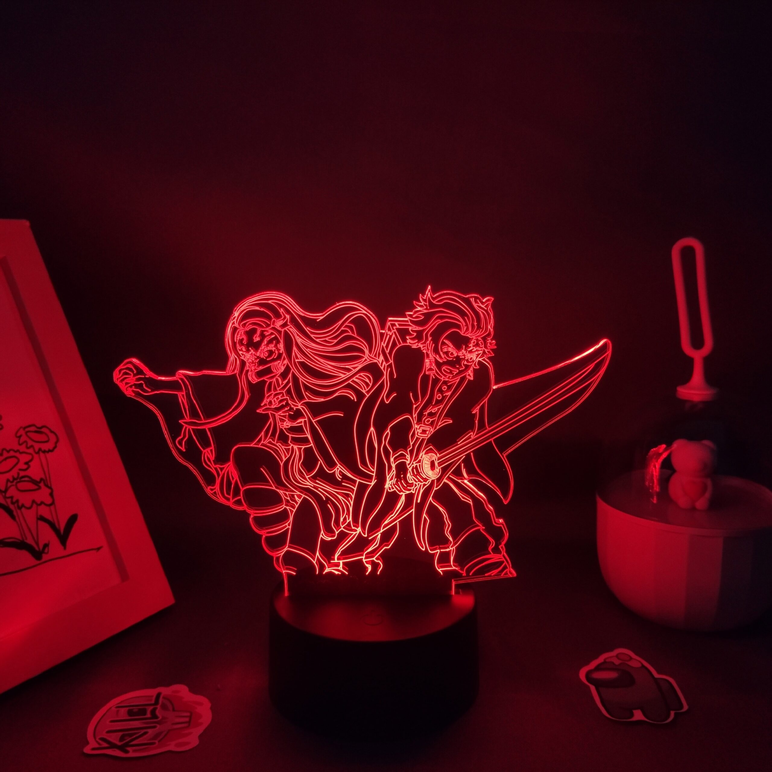 3D Lamp Manga Demon Slayer Anime Figures Kamado Tanjiro Nezuko RGB Neon Battery Night Lights Kimetsu 1 scaled - Demon Slayer Store