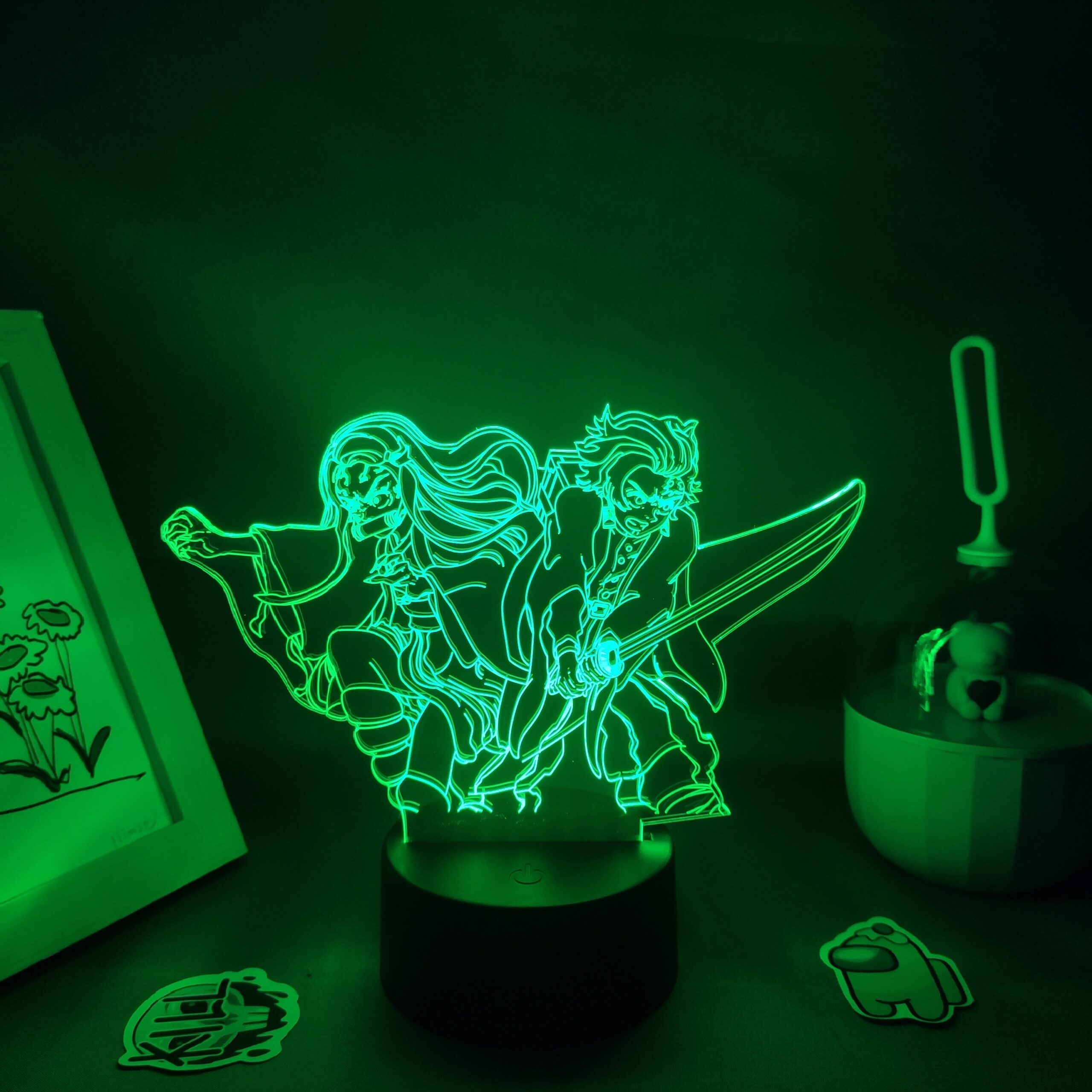 3D Lamp Manga Demon Slayer Anime Figures Kamado Tanjiro Nezuko RGB Neon Battery Night Lights Kimetsu 2 scaled - Demon Slayer Store