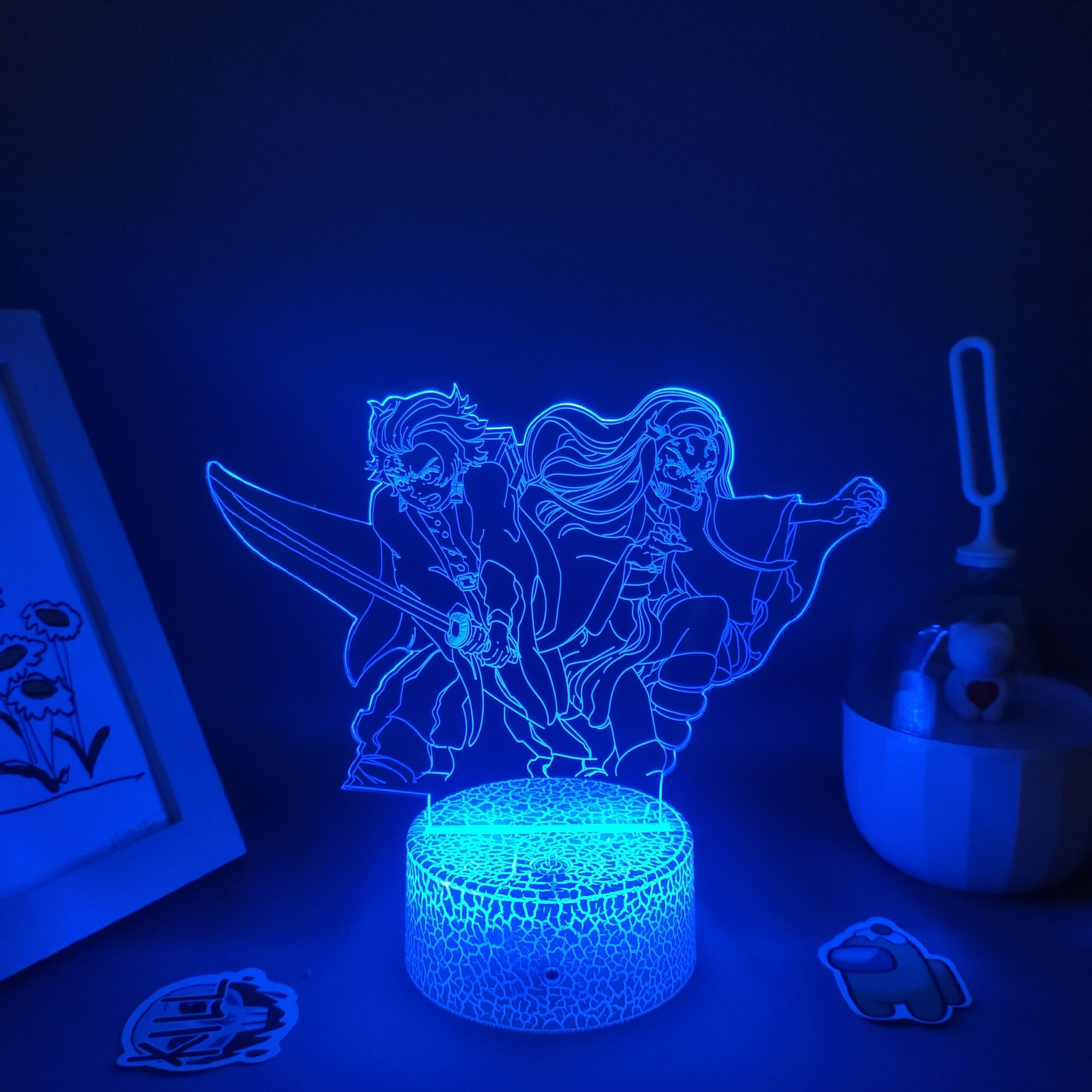 3D Lamp Manga Demon Slayer Anime Figures Kamado Tanjiro Nezuko RGB Neon Battery Night Lights Kimetsu 3 scaled - Demon Slayer Store