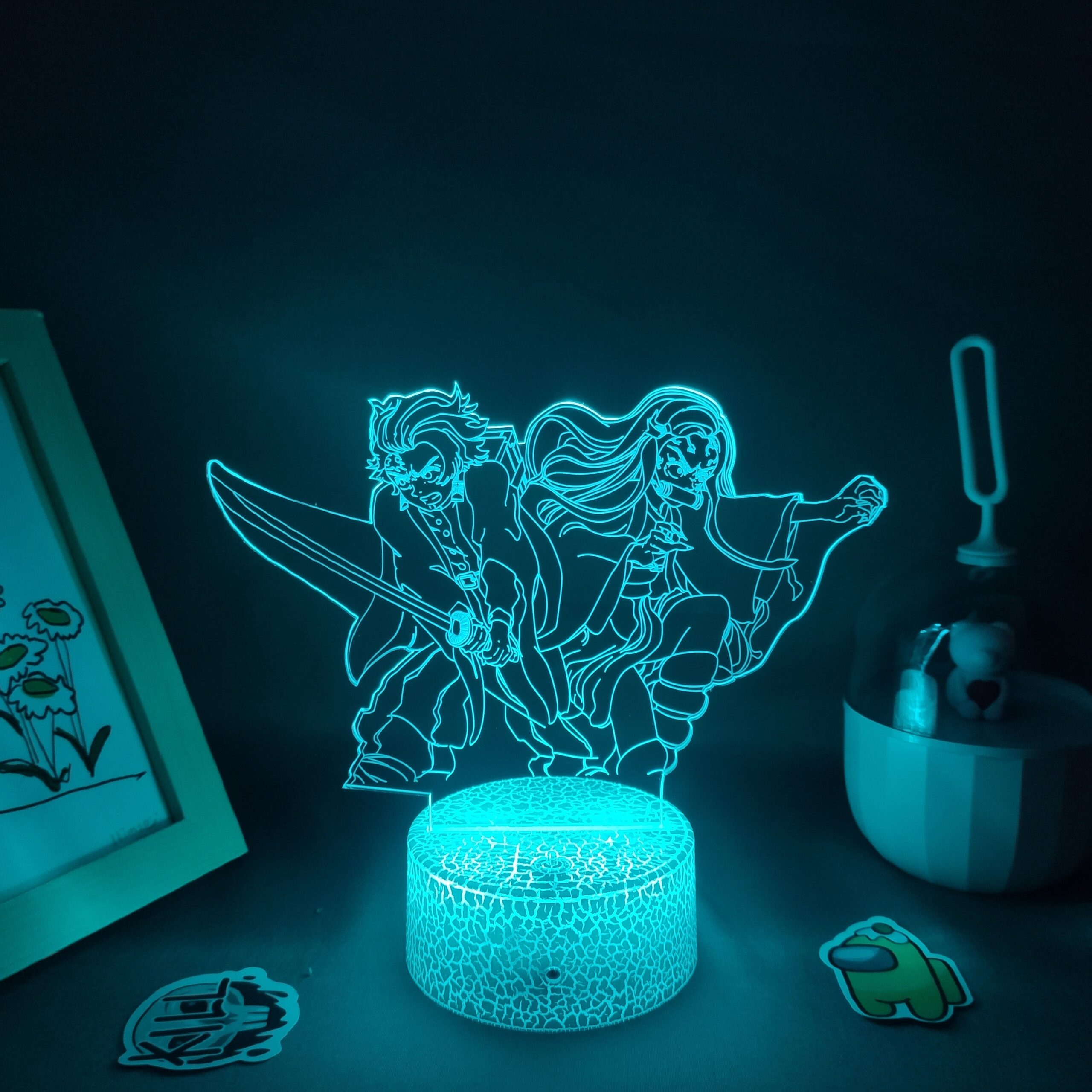 3D Lamp Manga Demon Slayer Anime Figures Kamado Tanjiro Nezuko RGB Neon Battery Night Lights Kimetsu 4 scaled - Demon Slayer Store
