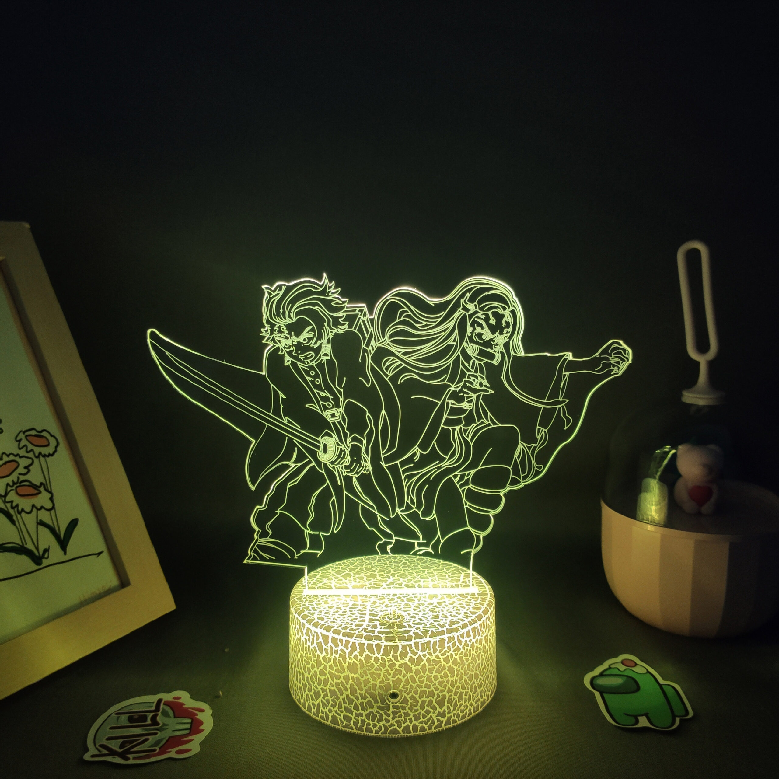 3D Lamp Manga Demon Slayer Anime Figures Kamado Tanjiro Nezuko RGB Neon Battery Night Lights Kimetsu 5 scaled - Demon Slayer Store