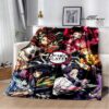 Classic animation Demon Slayer Printed blanket Children s warm blanket Flange blanket Soft and comfortable blanket - Demon Slayer Store