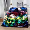Classic animation Demon Slayer Printed blanket Children s warm blanket Flange blanket Soft and comfortable blanket 2 - Demon Slayer Store