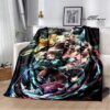 Classic animation Demon Slayer Printed blanket Children s warm blanket Flange blanket Soft and comfortable blanket 3 - Demon Slayer Store