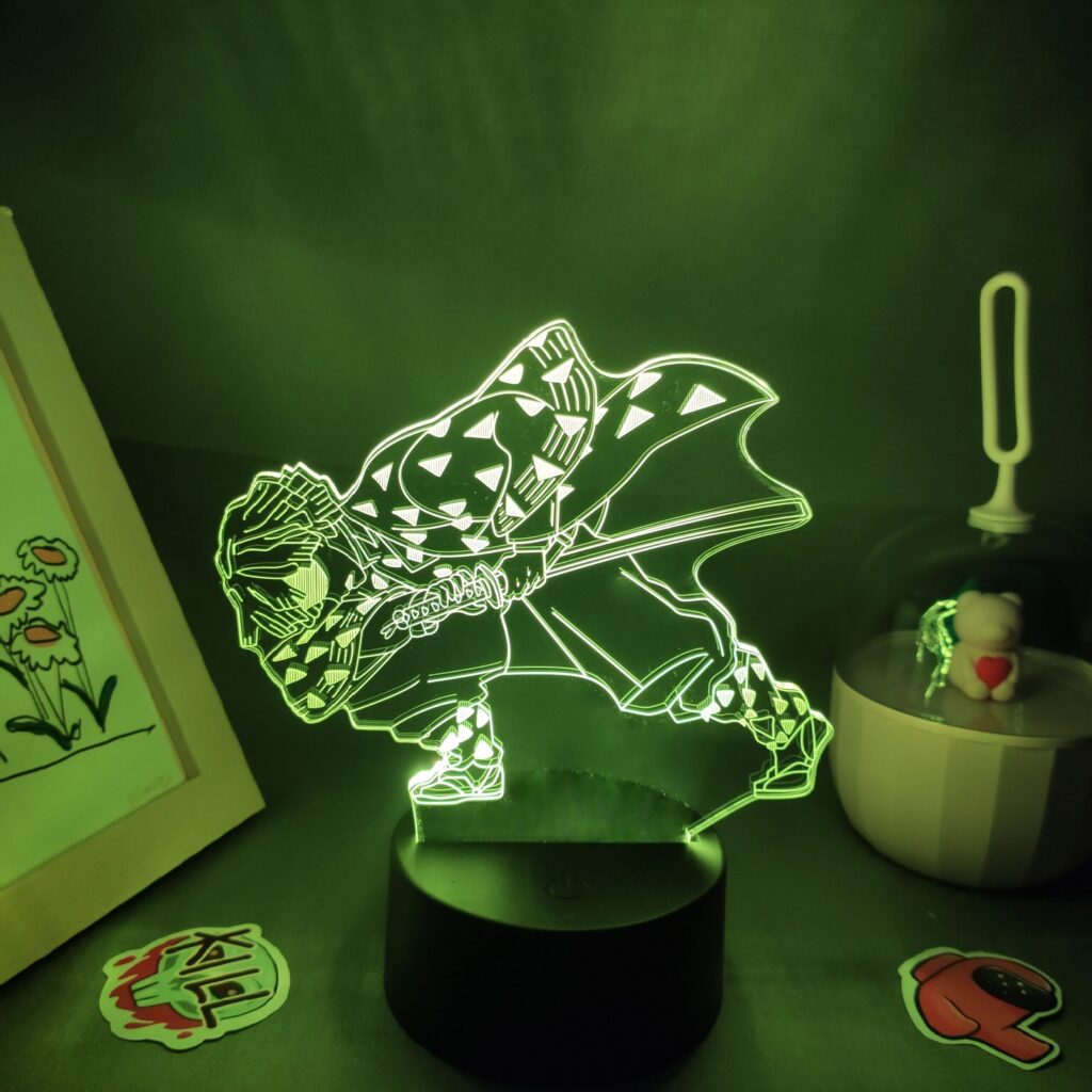Manga Agatsuma Zenitsu Demon Slayer Anime Figure 3D LED RGB Neon Night Lights Bedroom Desktop Decoration scaled - Demon Slayer Store