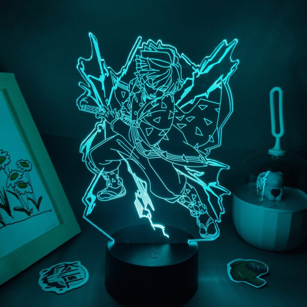 Manga Demon Slayer Kimetsu No Yaiba Anime Figure Agatsuma Zenitsu RGB 3D Led Battery USB Night scaled - Demon Slayer Store