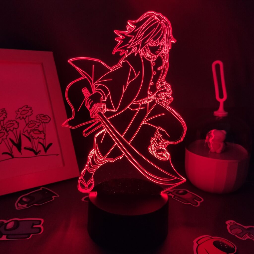 Manga Kimetsu No Yaiba Demon Slayer Anime Figures Tomioka Giyuu 3D LED RGB Night Lights Lava scaled - Demon Slayer Store