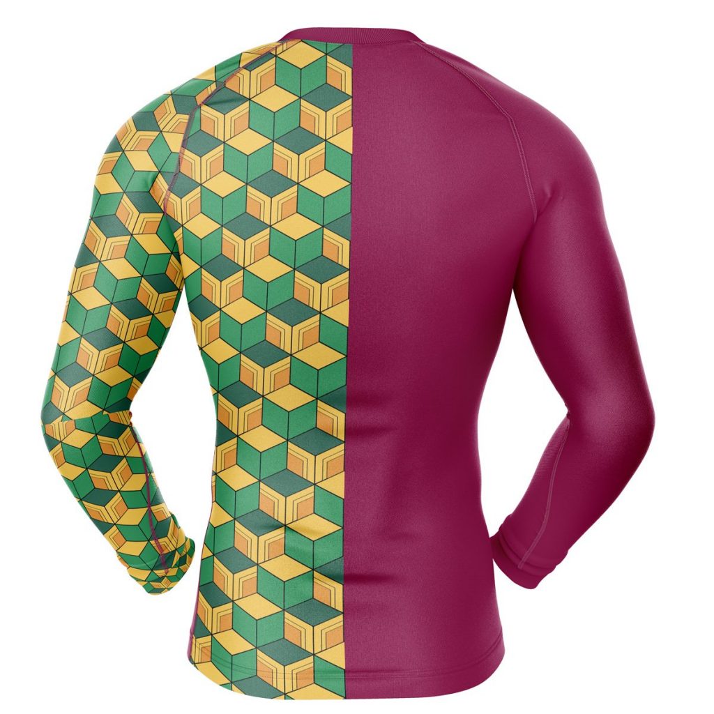 Giyu Compression Shirt Rash Guard back 1 - Demon Slayer Store