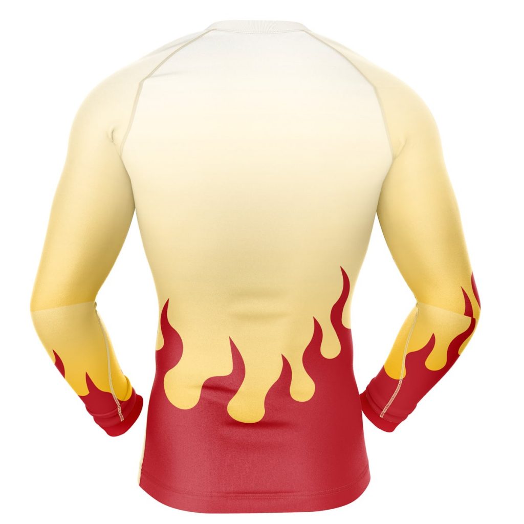 Kyojuro Compression Shirt Rash Guard back - Demon Slayer Store