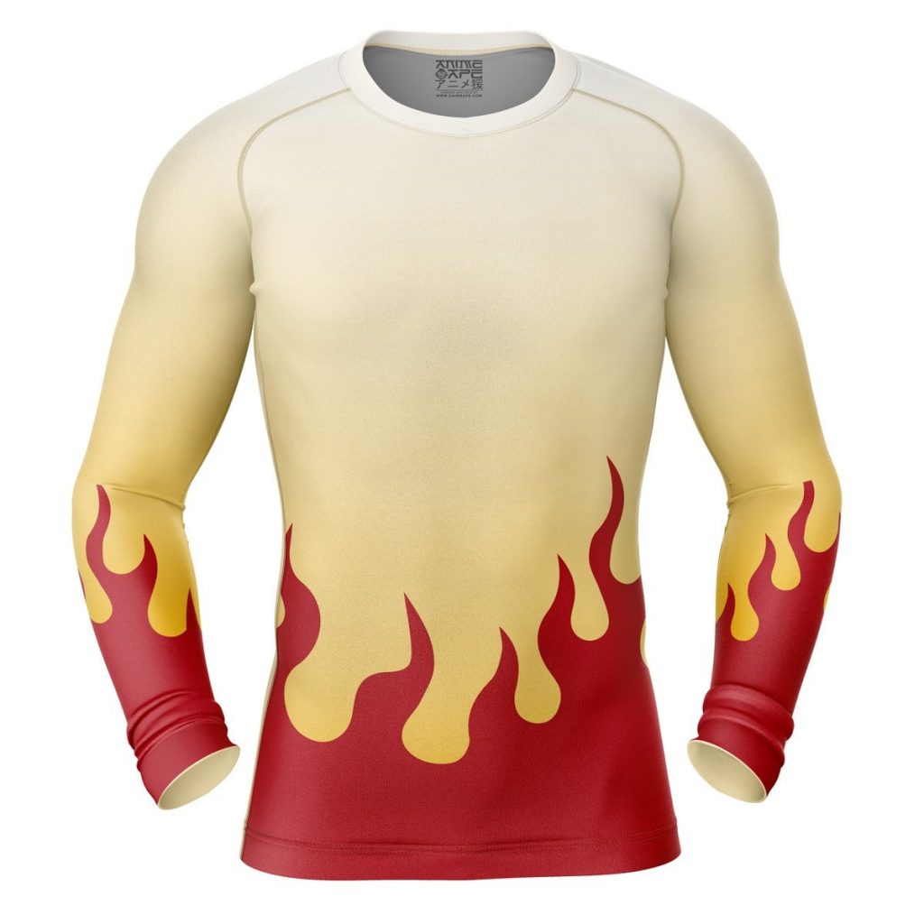 Kyojuro Compression Shirt Rash Guard front - Demon Slayer Store