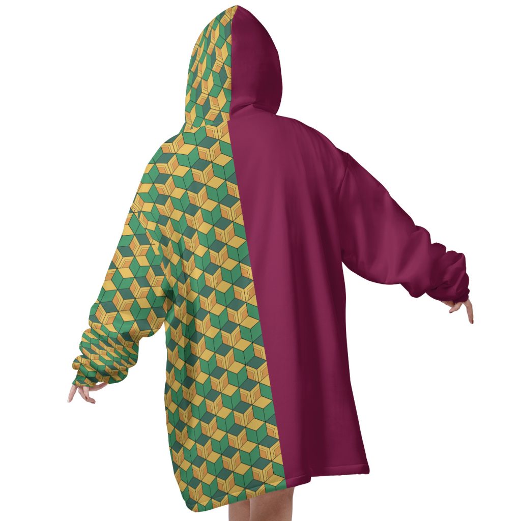 Mockup Blanket Hoodie back 64 - Demon Slayer Store