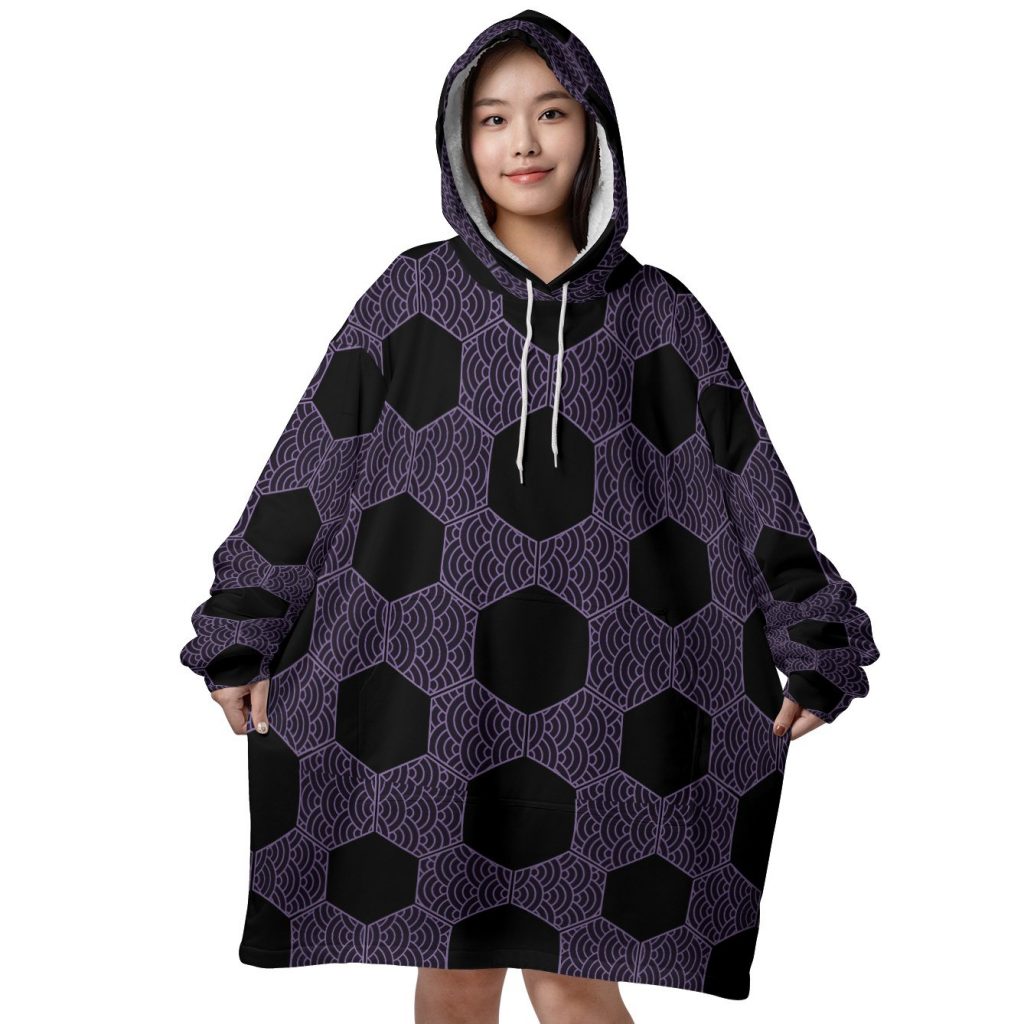 Mockup Blanket Hoodie front 2 - Demon Slayer Store