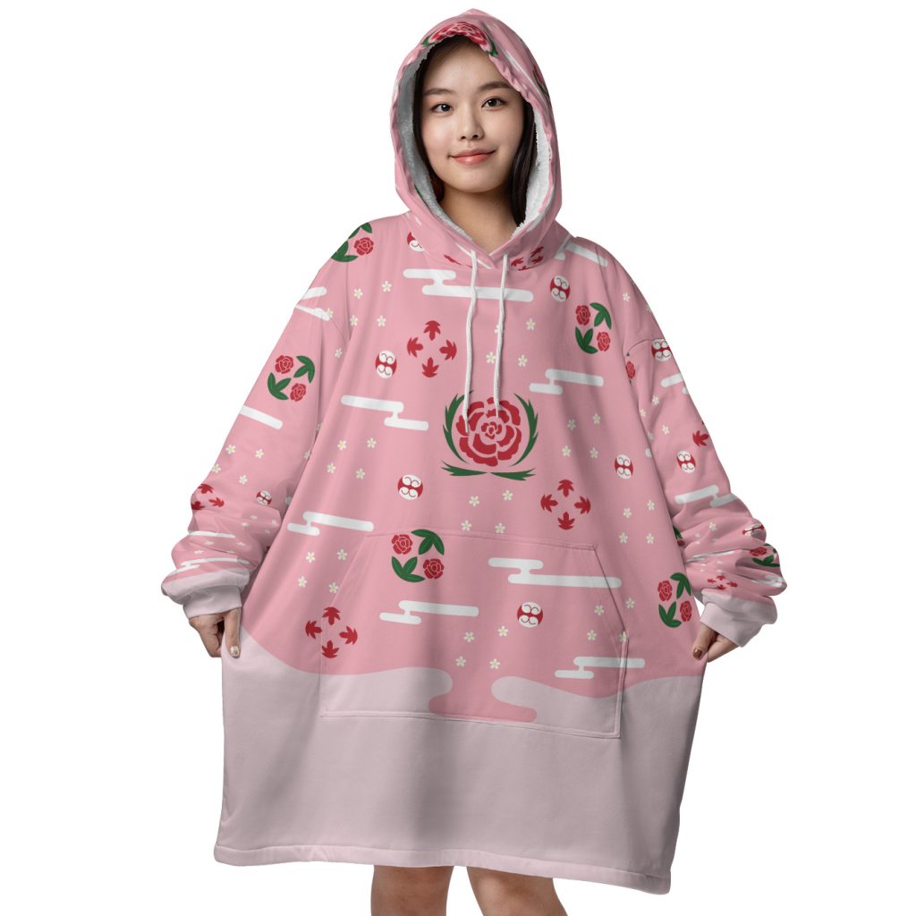 Mockup Blanket Hoodie front 58 - Demon Slayer Store