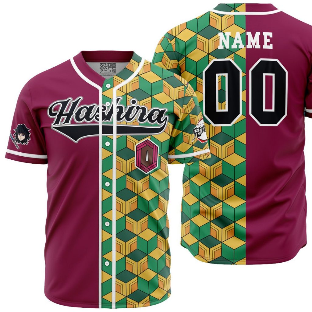 Personalized Hashira Giyu Tomioka DS AOP Baseball Jersey MAIN Mockup - Demon Slayer Store