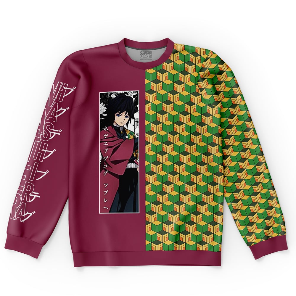 giyuhaori Flat Sweatshirt front - Demon Slayer Store