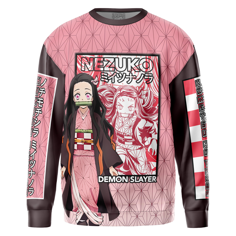 nezukohaori Sweatshirt Front - Demon Slayer Store