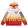 rengoku haori Flat Hoodie front - Demon Slayer Store