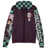 tanjiro Zip Hoodie Front Mockup - Demon Slayer Store