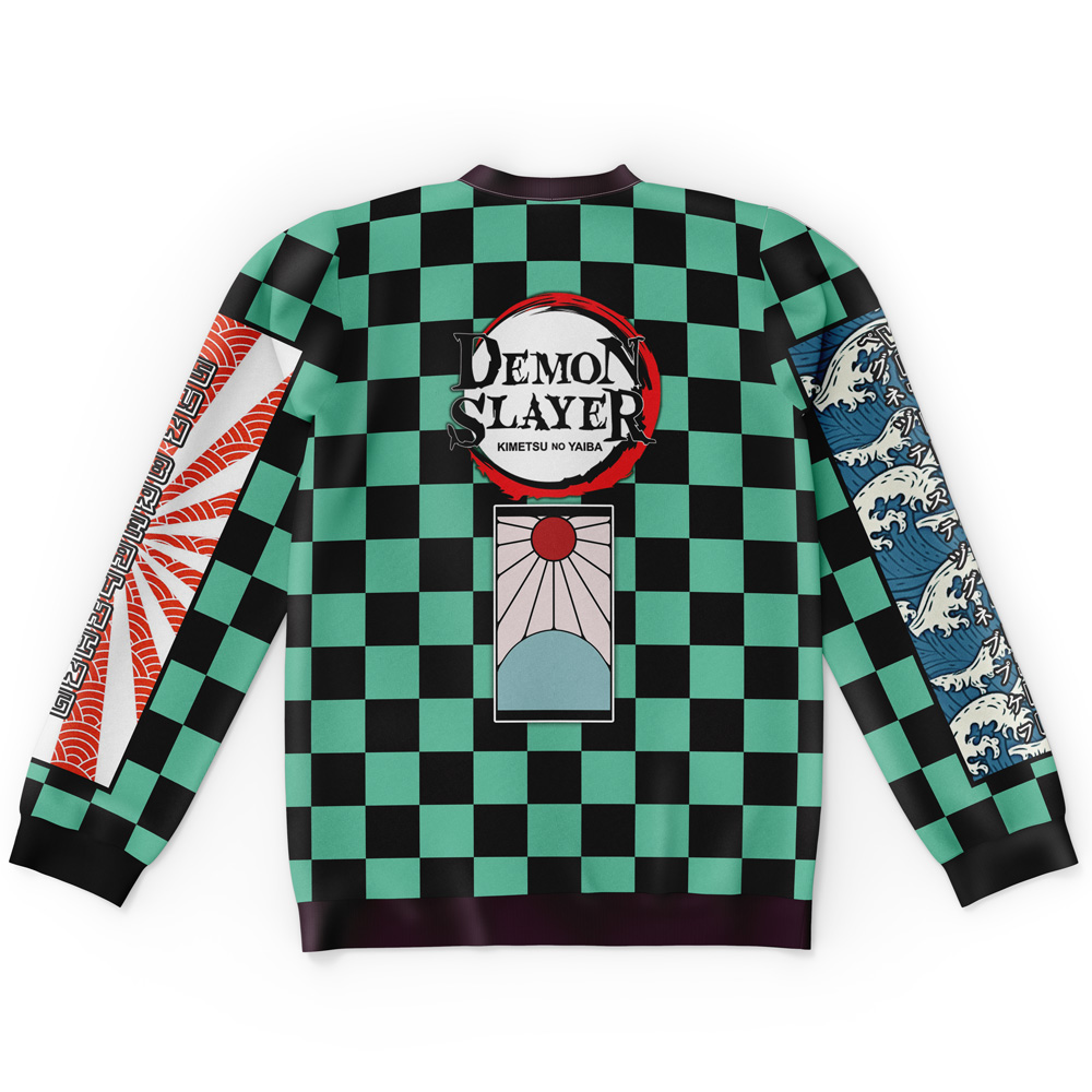 tanjirohaori Flat Sweatshirt back - Demon Slayer Store