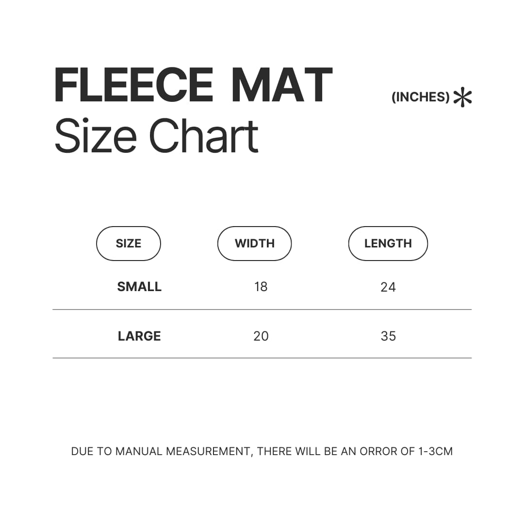 Fleece Mat Size Chart - Demon Slayer Store