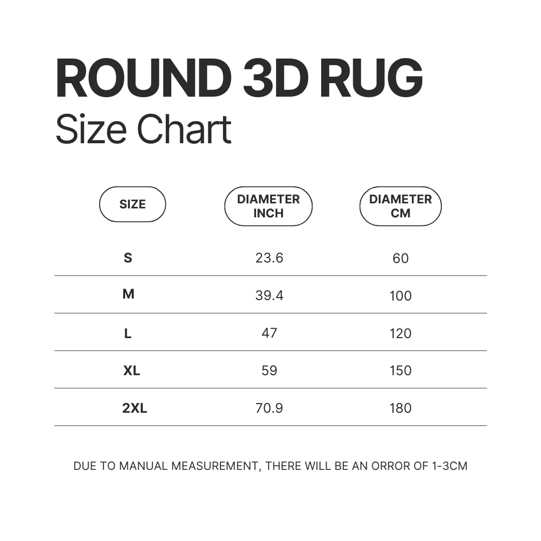 Roung Rug Size Chart - Demon Slayer Store