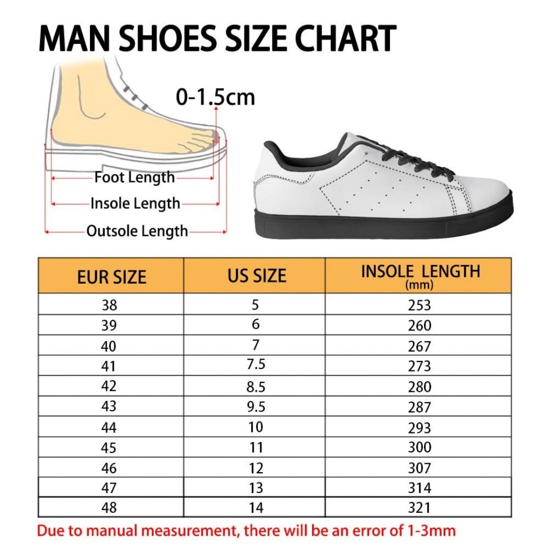 Skate Man Shoes Size Chart - Demon Slayer Store