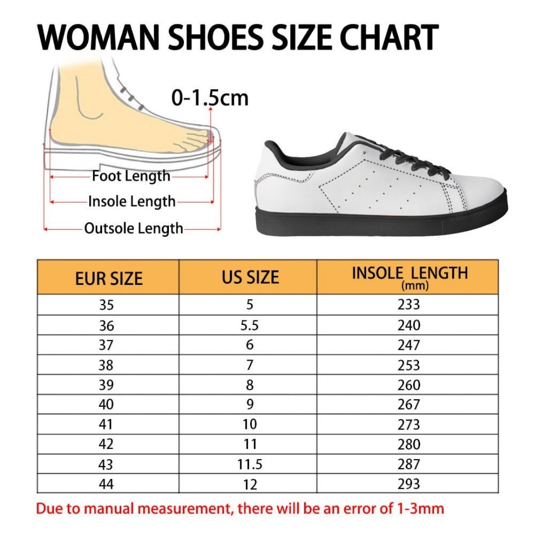Skate Woman Shoes Size Chart - Demon Slayer Store