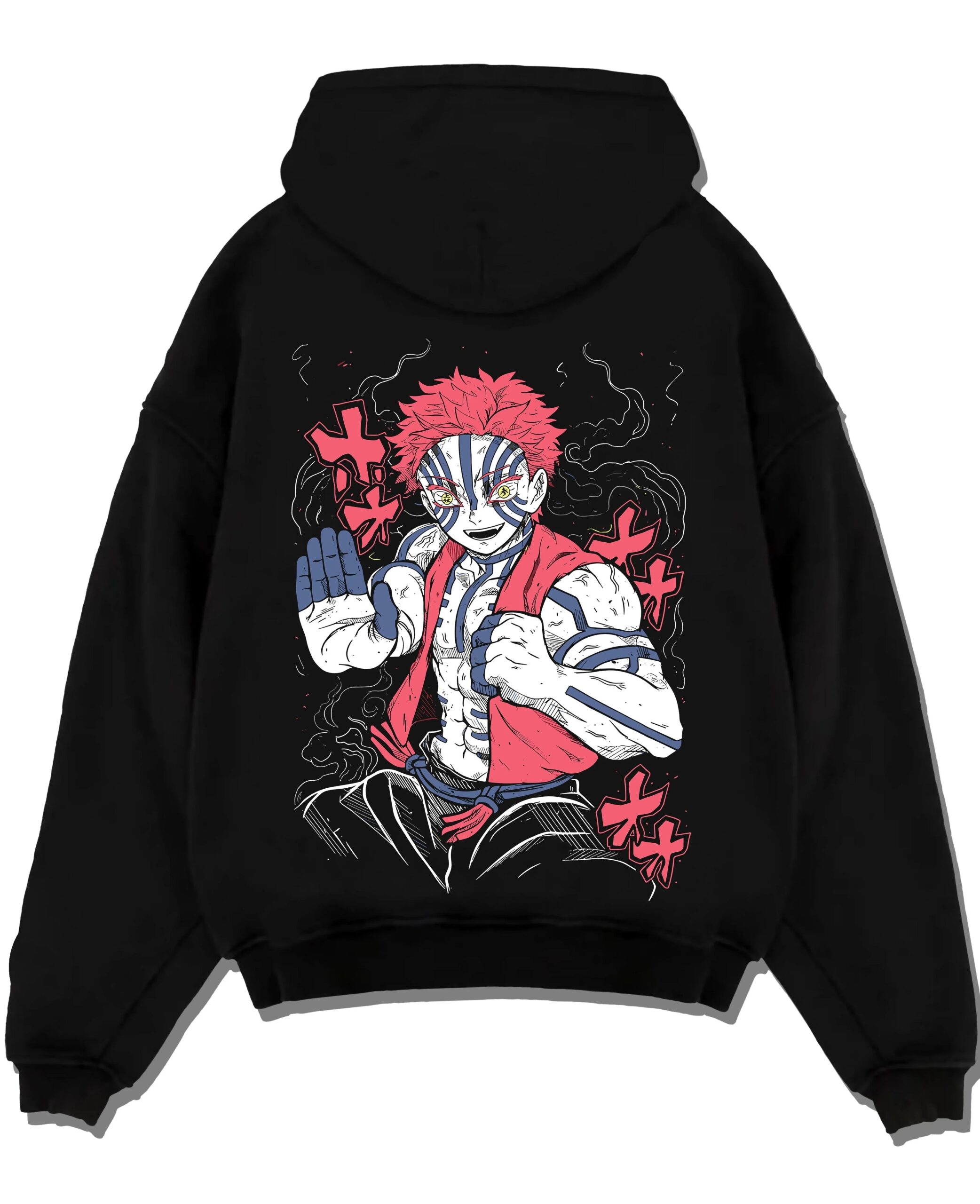 AKAZHD A.black hoodie flat back design scaled - Demon Slayer Store