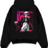 DEMNFRM A.black hoodie flat back design - Demon Slayer Store