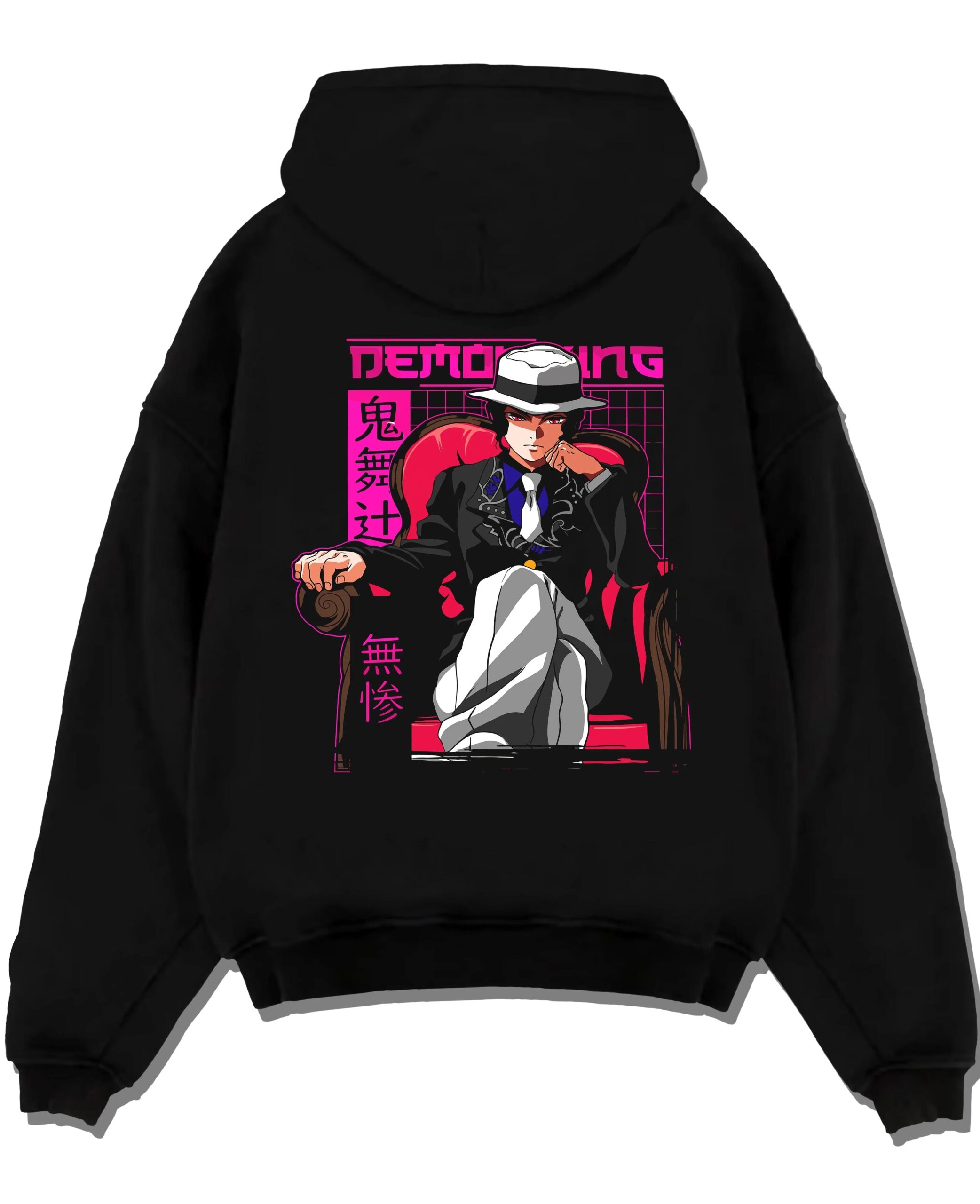DEMNFRM A.black hoodie flat back design scaled - Demon Slayer Store