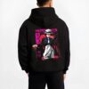 DEMNFRM B.black hoodie male back view - Demon Slayer Store