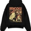FIREBR A.black hoodie flat back design - Demon Slayer Store