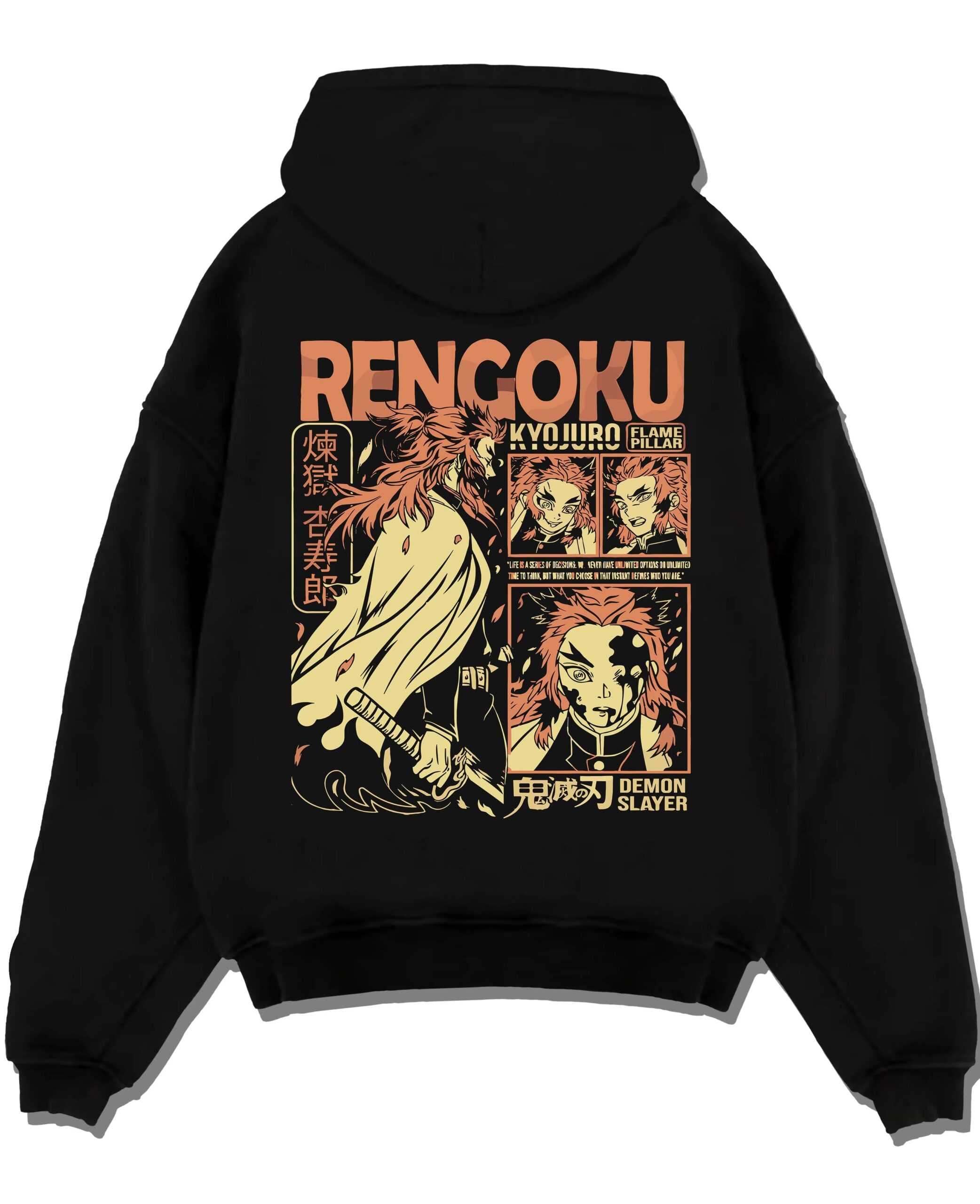 FIREBR A.black hoodie flat back design scaled - Demon Slayer Store
