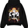 FLMPILR A.black hoodie flat back design - Demon Slayer Store