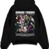 FOXMSK A.black hoodie flat back design - Demon Slayer Store