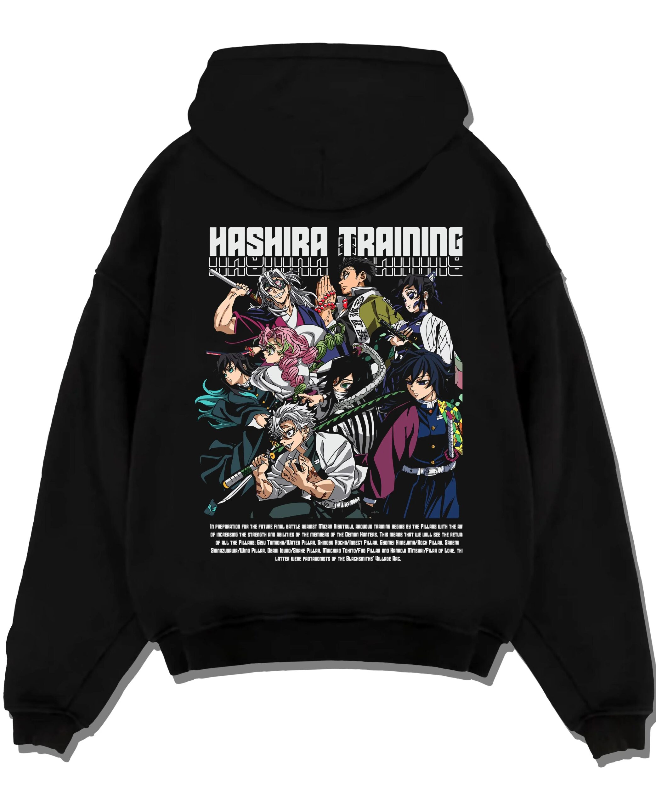 FOXMSK A.black hoodie flat back design scaled - Demon Slayer Store