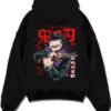 GENYFV A.black hoodie flat back design - Demon Slayer Store