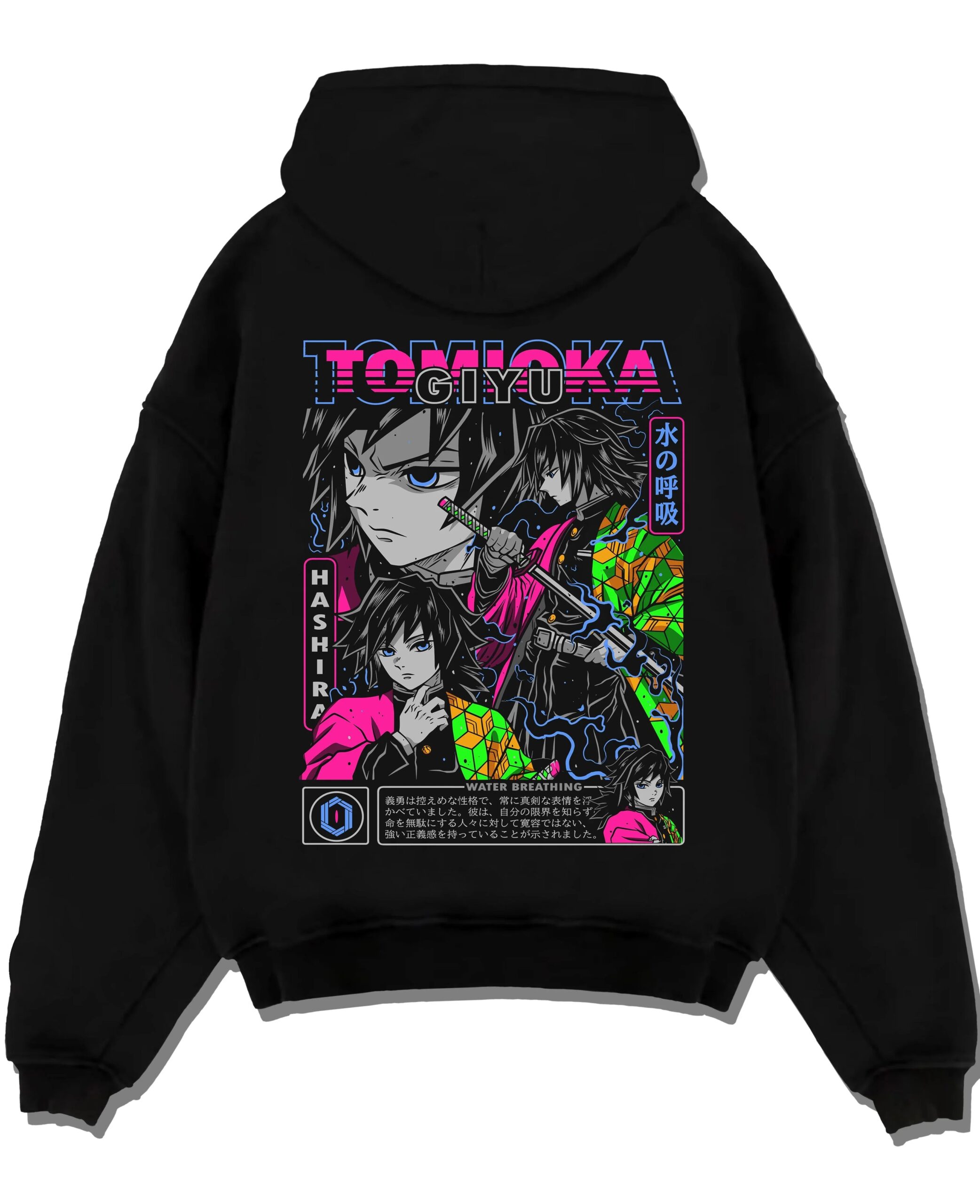 GIYHASH A.black hoodie flat back design scaled - Demon Slayer Store
