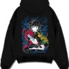 GIYUDC A.black hoodie flat back design - Demon Slayer Store