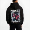 GIYUDS B.black hoodie male back view - Demon Slayer Store