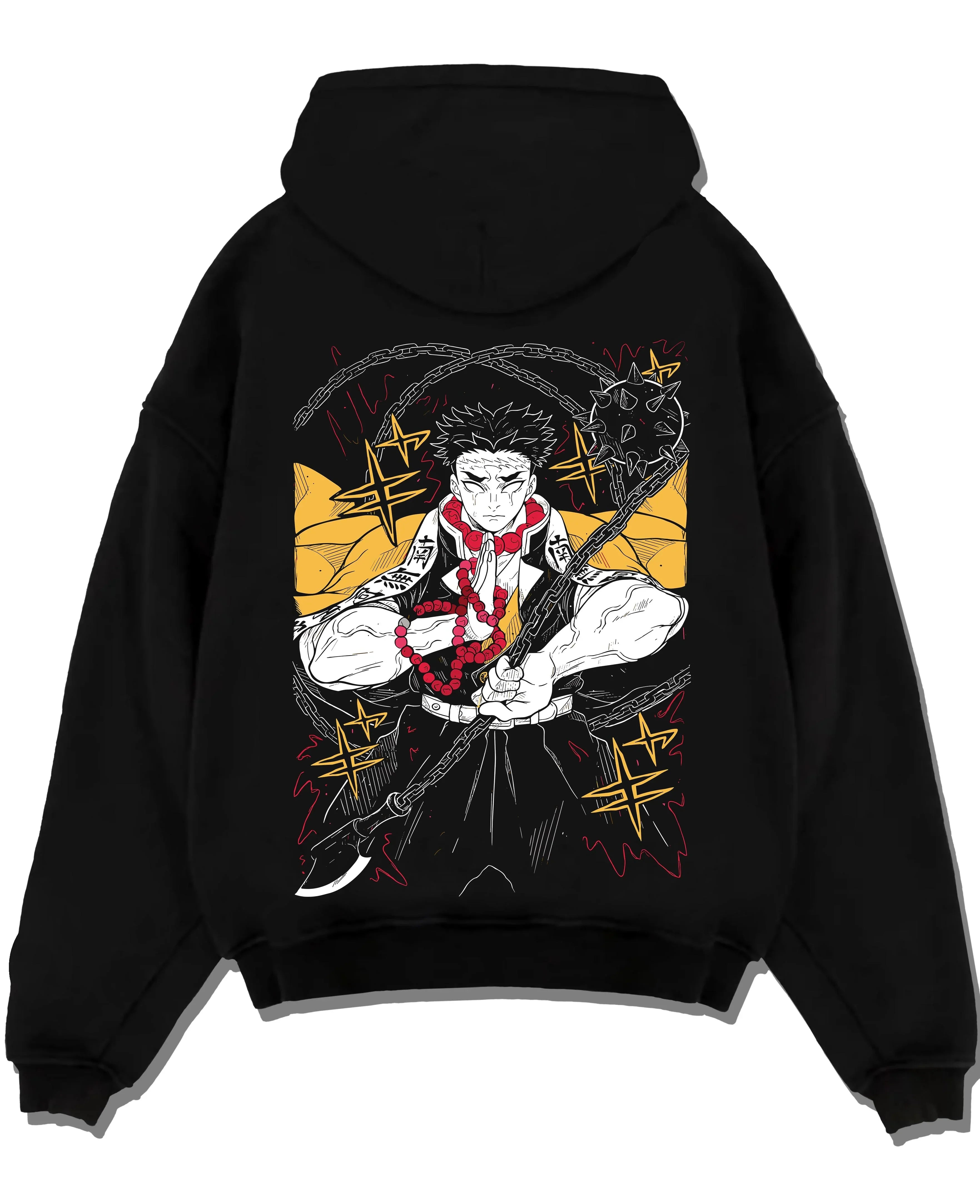 GYOPRAY A.black hoodie flat back design - Demon Slayer Store