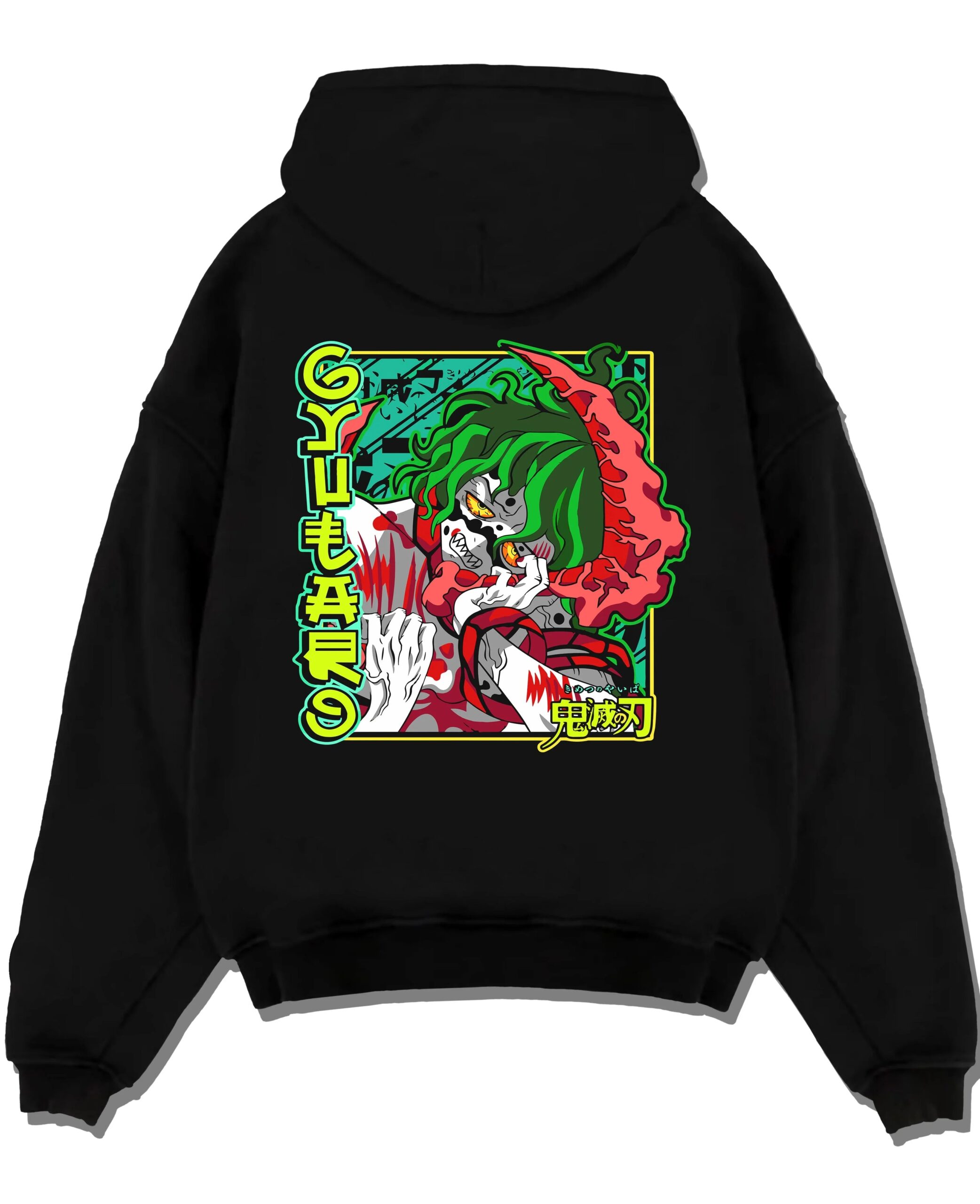 GYUTMOON A.black hoodie flat back design scaled - Demon Slayer Store