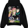 HASHCRPS A.black hoodie flat back design - Demon Slayer Store