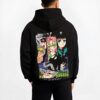 HASHCRPS B.black hoodie male back view - Demon Slayer Store
