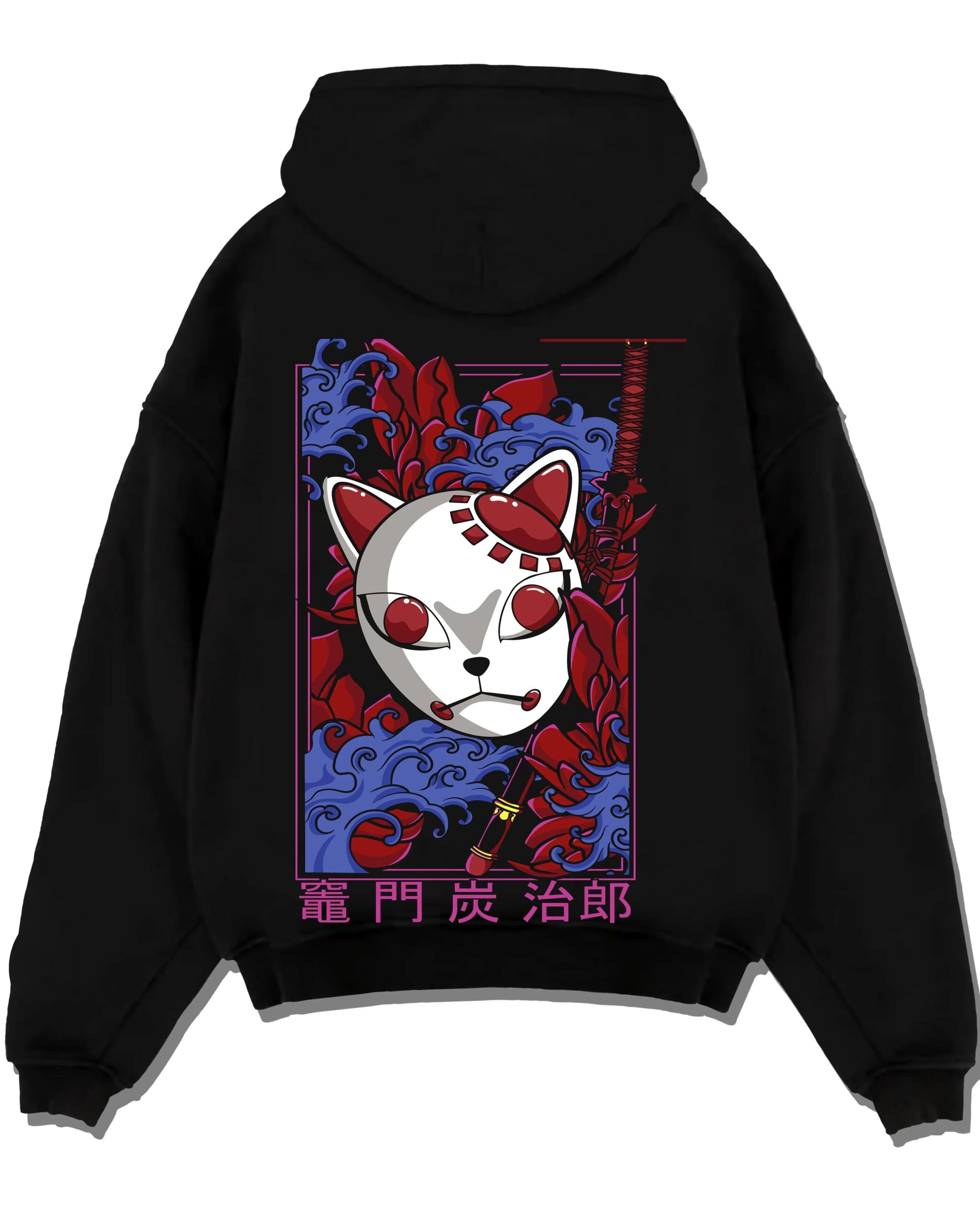 HASHRA A.black hoodie flat back design scaled - Demon Slayer Store