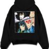 HSHR15 A.black hoodie flat back design - Demon Slayer Store