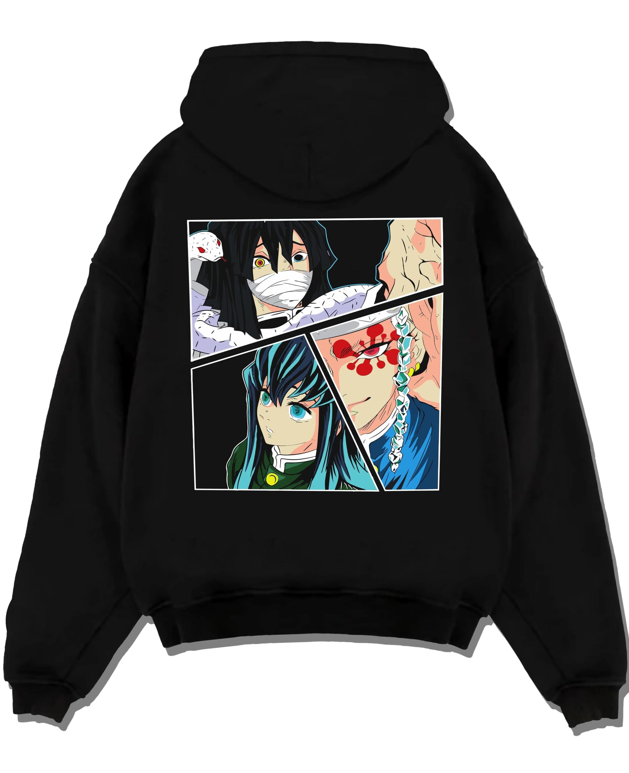 HSHR15 A.black hoodie flat back design scaled - Demon Slayer Store