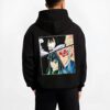 HSHR15 B.black hoodie male back view - Demon Slayer Store
