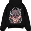 INOBHR A.black hoodie flat back design - Demon Slayer Store