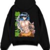 INOWLD A.black hoodie flat back design - Demon Slayer Store